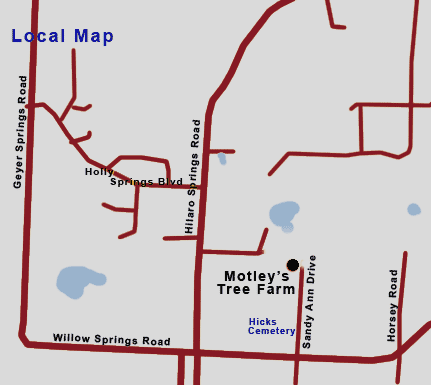 Local map shows how to get to Motley's Pumpkin Patch in Little Rock, Arkansas from Iron Springs, Vimy Ridge, Mabelvale, Douglas Corners, Spring Valley, Shady Grove, Woodland Heights, and North Little Rock.  